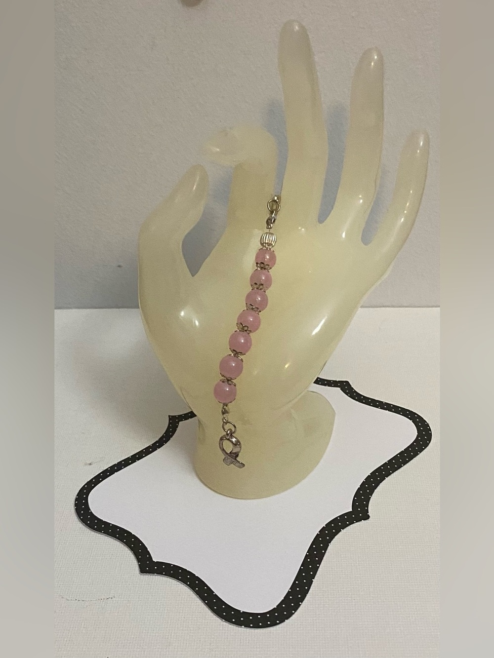 NEW Rose Quartz Breast Cancer Crusade purse charm